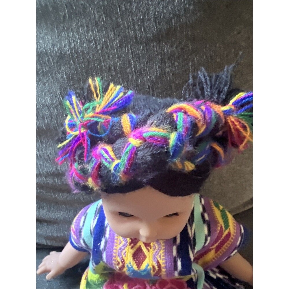 Unbranded Guatemalan Folk Art Doll Kids 12 Inch Multicolor Traditional Dress - Picture 4 of 8